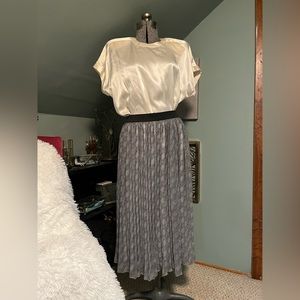 Rachel Zoe pleated houndstooth midi skirt